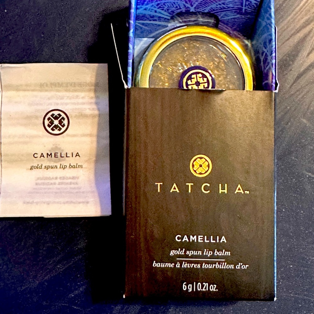 Tatcha Camellia Gold Spun Lip Balm 0.21 oz NEW